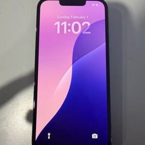 Apple iPhone 13pro Smartphone with Black Frame and Pink-Blue Screen